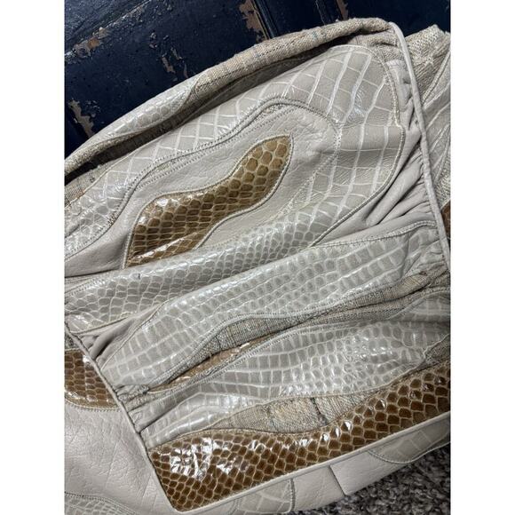 SHARIF Vintage Exotic Skin Patchwork Leather Clutch Crossbody Bag 80s/90s